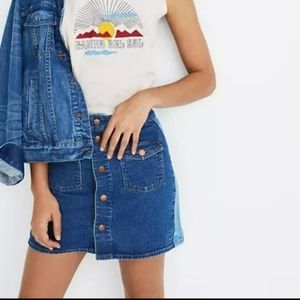 Madewell Dual Tone Denim Straight Mini Skirt - Size 25